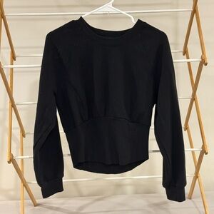 Black VS Corset Style Long Sleeve Sweatshirt